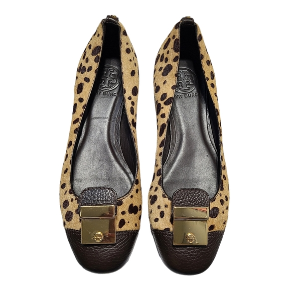 Tory Burch Priscilla Cheetah Print Calf Hair Ballet Flats - Picture 2 of 10